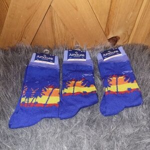 Juncture Blue Sunset Socks Mens Crew Fashion Socks (3 Pair)
